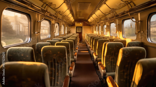 Luxurious and classic train interior