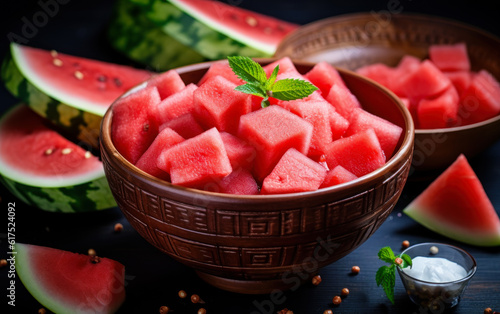 bowl of fresh watermelon