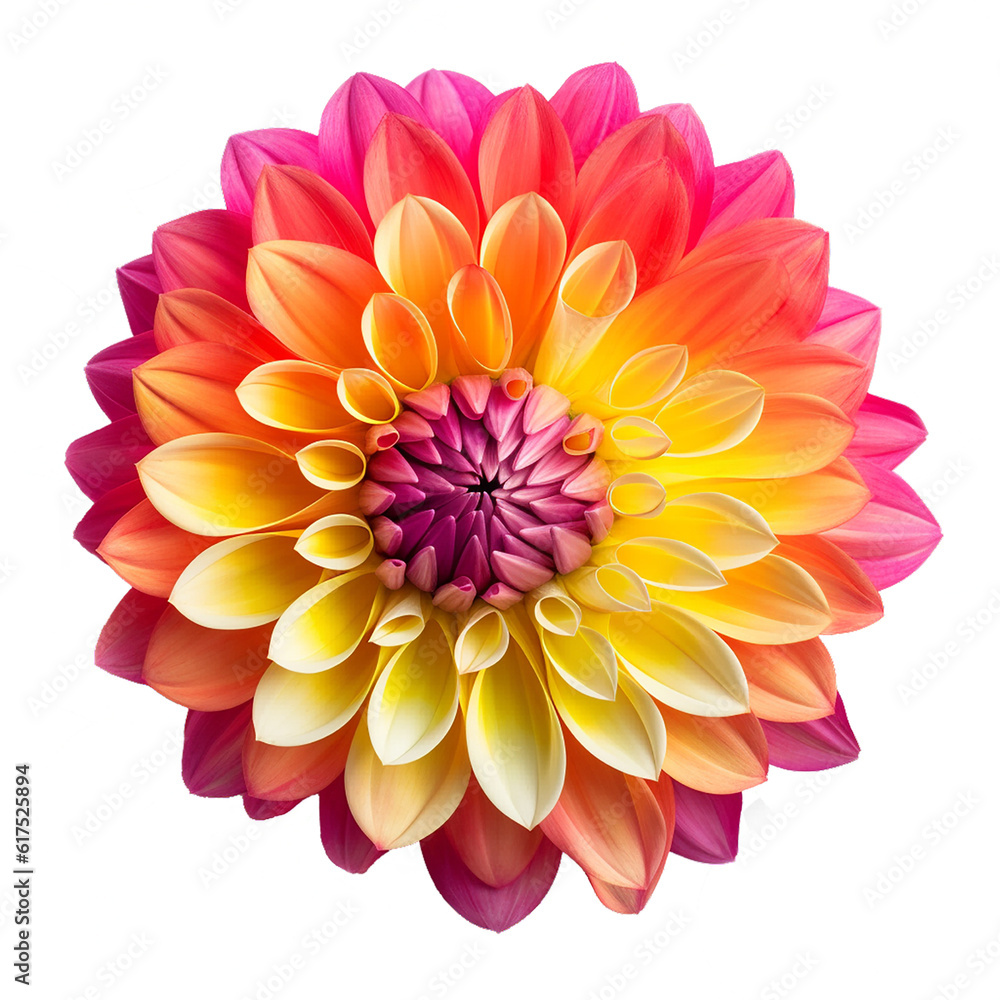 beautiful colored flower plant dahlia .No Background beautiful colored flower plant dahlia .No Background