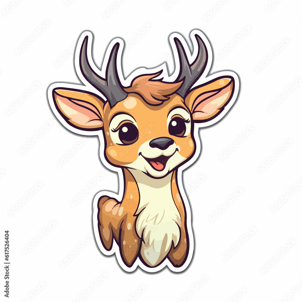 Deer in icon, logo style. Cartoon animal design. Flat vector illustration isolated
Deer in icon, logo style. Cartoon animal design. Flat vector illustration isolated