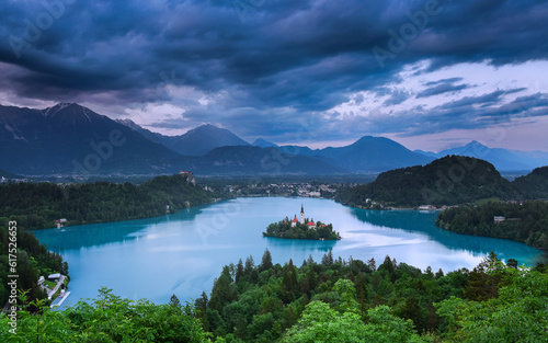 Lake Bled in blue hour
