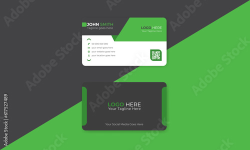 Luxury and elegant business card print template design with front and back presentation. modern business card brand identity template.