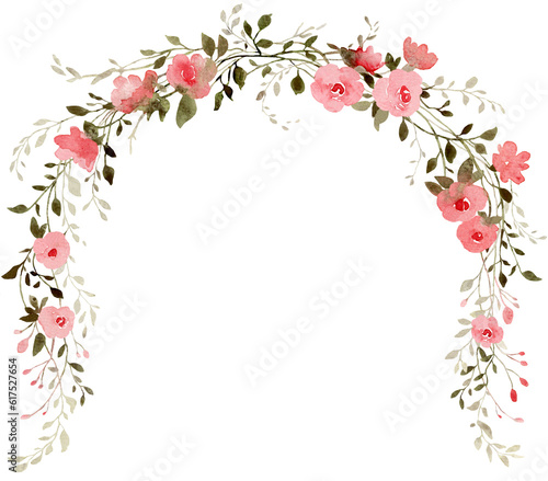 Roses flower arch illustration