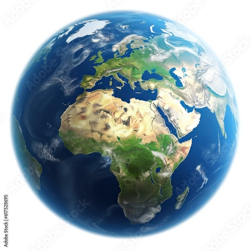 Fototapeta Naklejka Na Ścianę i Meble -  A picture of the earth with a white background created with Generative AI technology