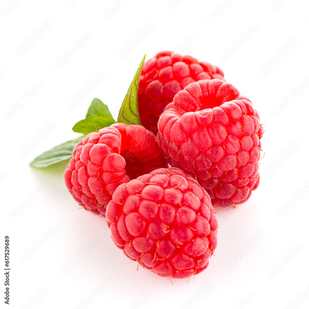 Raspberry fruit isolated over white background Raspberry fruit isolated over white background