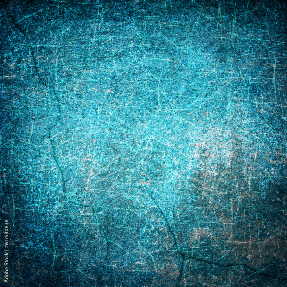 Grunge background, shabby texture, background pattern in vibrant color, empty light blue
