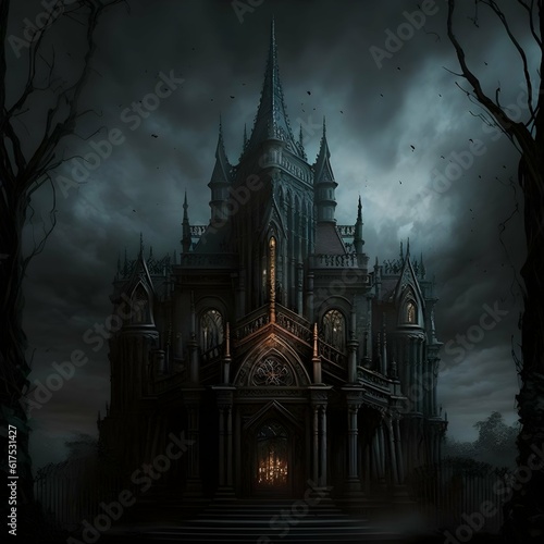 iron cathedral dark gothic horror dusk insanely detailed ominous lighting realistic photorealistic 