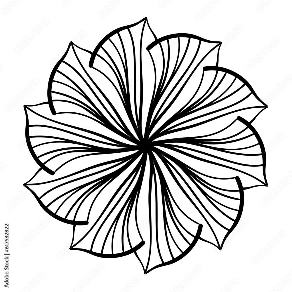 Fototapeta premium Circular mandala pattern. Decorative doodle ornament. Vector illustration. Coloring book page element.