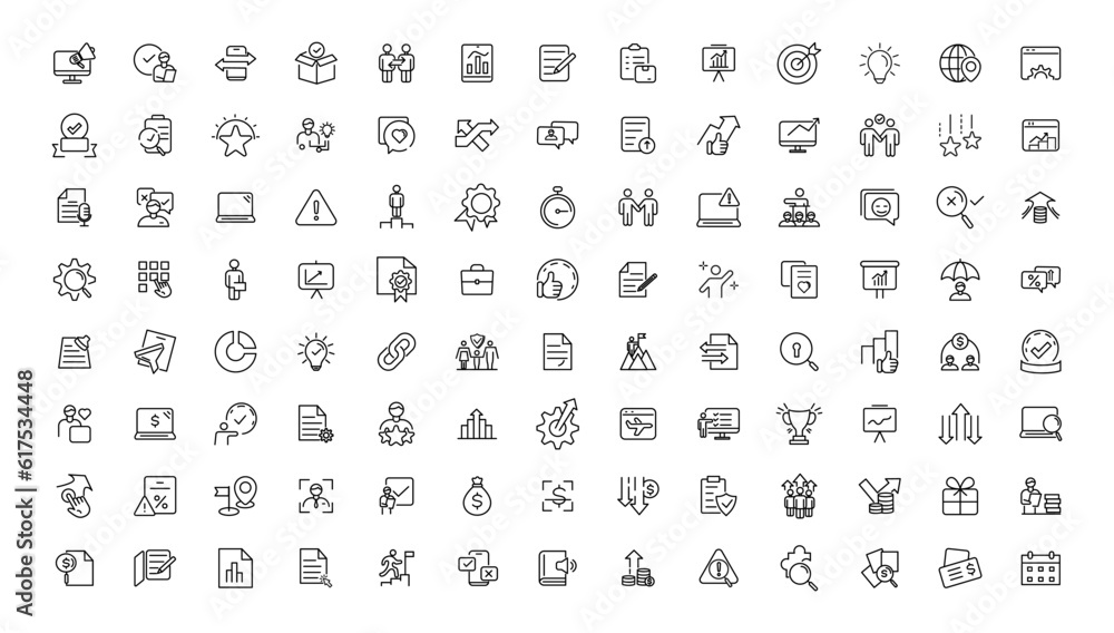 Assessment and analytics linear icons collection.Set of thin line web icon set, simple outline icons collection, Pixel Perfect icon set.