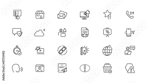 Information technology line icons collection. Big UI icon set in a flat design. Thin outline icons pack. © RI Rafiq