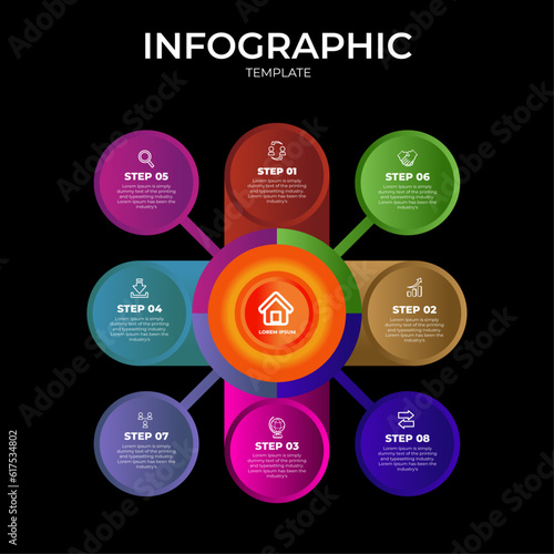 Modern flat circular diagram infographic template vector illustration	