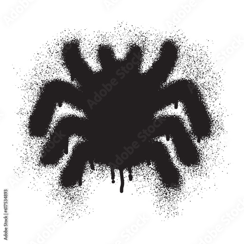 Spider icon graffiti with black spray pain
