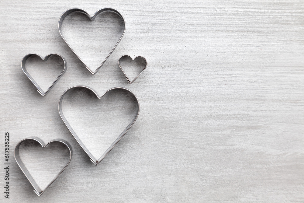 Love concept. Hearts on grey rustic background Love concept. Hearts on grey rustic background
