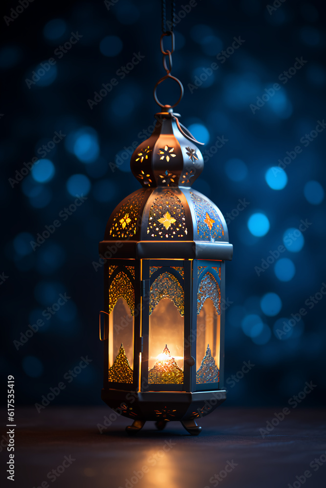 Lantern with night light background for the Muslim feast of the holy month of Ramadan Kareem Lantern with night light background for the Muslim feast of the holy month of Ramadan Kareem