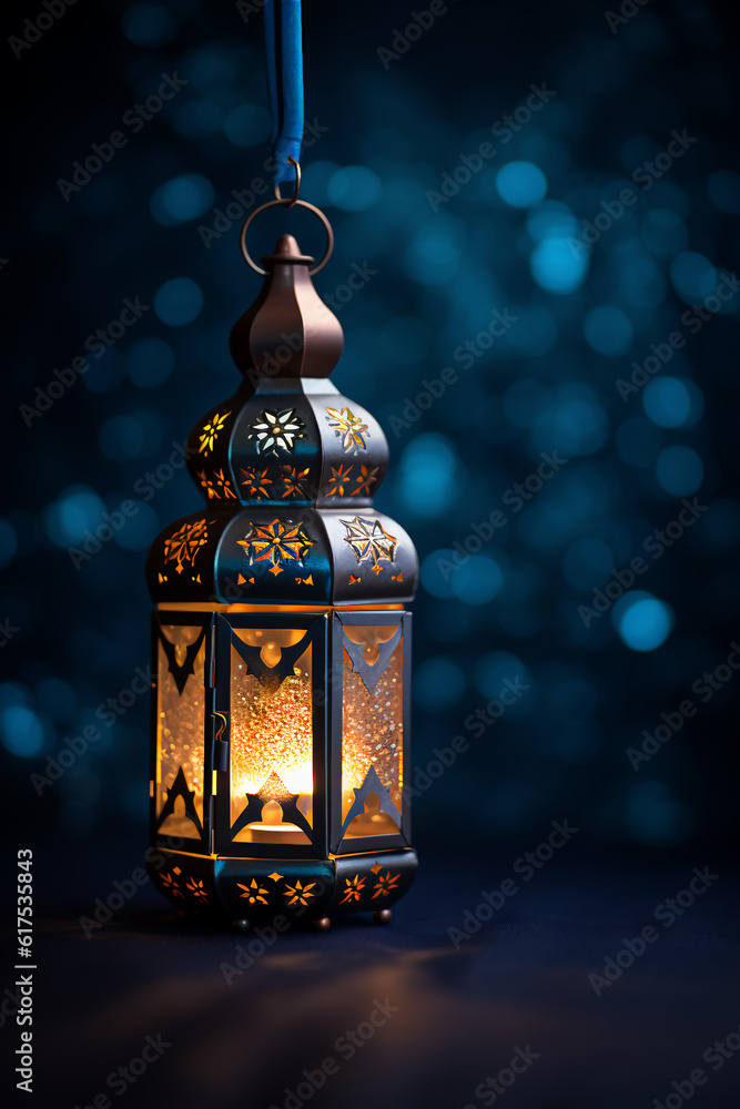 Lantern with night light background for the Muslim feast of the holy month of Ramadan Kareem Lantern with night light background for the Muslim feast of the holy month of Ramadan Kareem