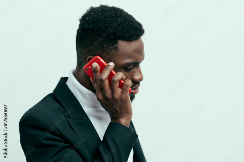 man phone young african cellphone happy black smile mobile businessman technology man phone young african cellphone happy black smile mobile businessman technology