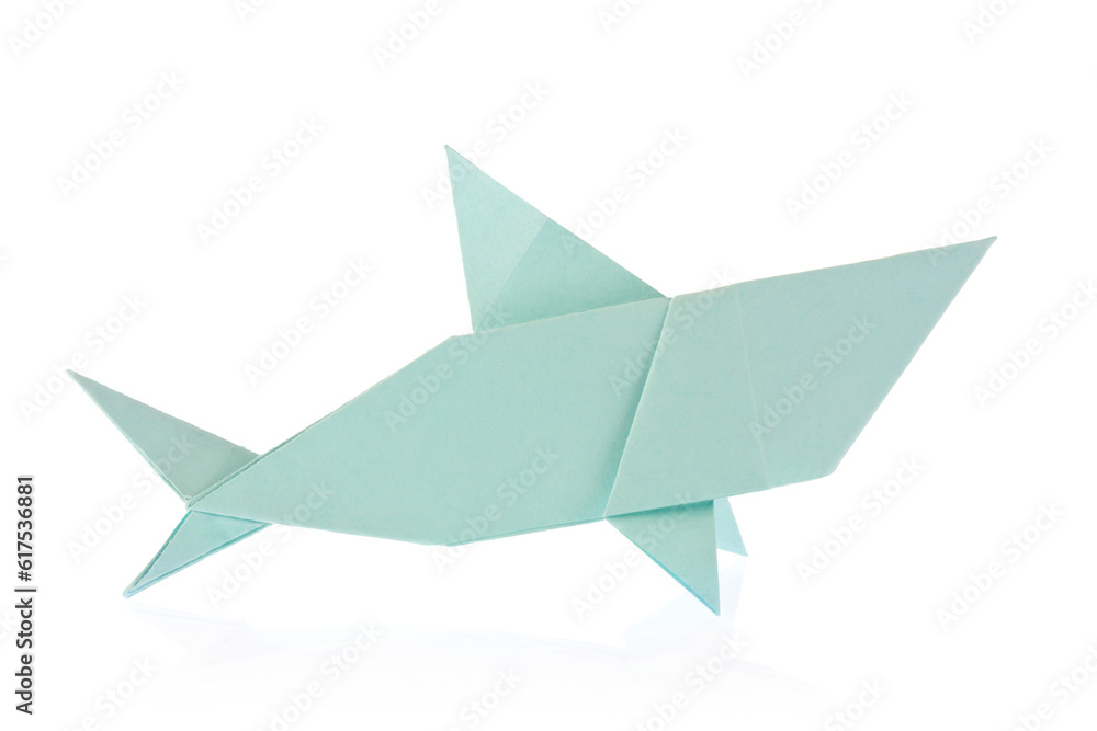 Shark of origami, isolated on white background Shark of origami, isolated on white background