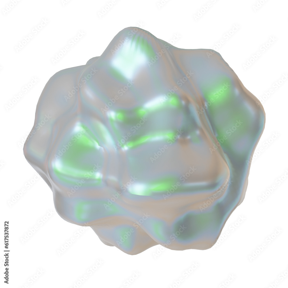 Holographic Modern Abstract Shape. Realistic 3D Render. Cut Out. Holographic Modern Abstract Shape. Realistic 3D Render. Cut Out.