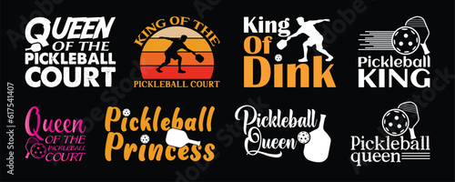 king, queen Pickleball T shirt Design Bundle, Vector Pickleball T shirt  design, Pickleball shirt,  Pickleball typography T shirt design Collection