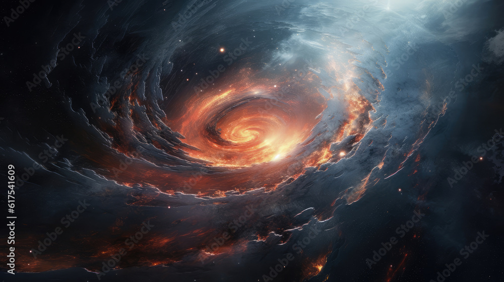 Black spiral galaxy showing hyper-realistic HD, Background