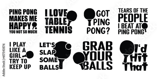 Table Tennis T shirt Design Bundle, Vector Table Tennis T shirt  design, Ping Pong shirt,  Table Tennis typography T shirt design Collection