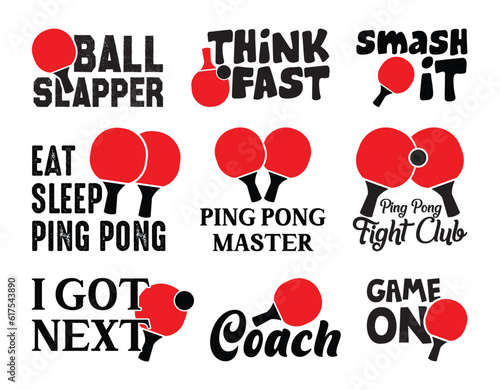 Table Tennis T shirt Design Bundle, Vector Table Tennis T shirt  design, Ping Pong shirt,  Table Tennis typography T shirt design Collection