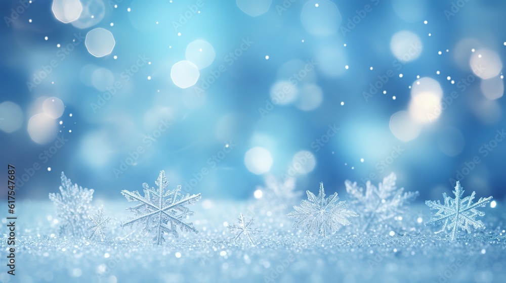 Snowflakes winter background with blurry lights Snowflakes winter background with blurry lights