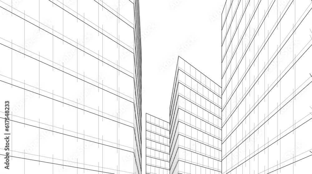 Fototapeta premium abstract architectural background 3d illustration