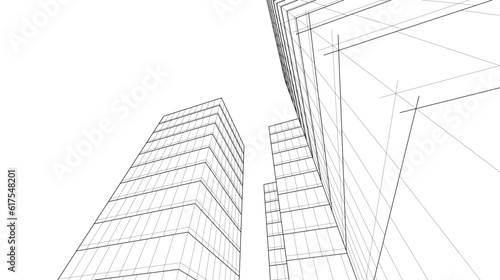 abstract architectural background 3d illustration