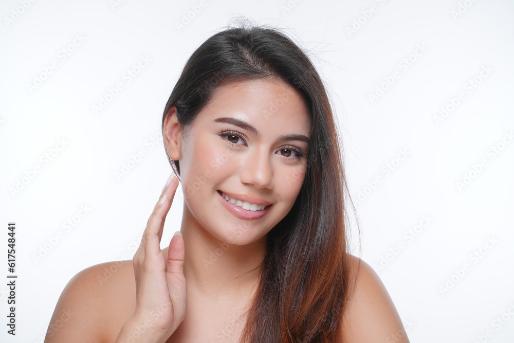 Beauty woman healthy teeth smile healthy beautiful skin model face skin care happy female Beauty woman healthy teeth smile healthy beautiful skin model face skin care happy female