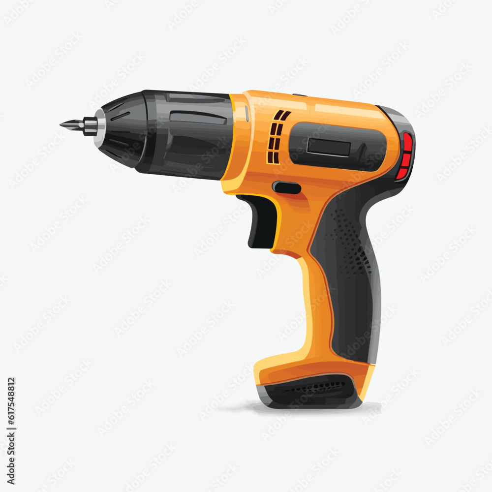 modern powerful cordless screwdriver vector isolated illustration