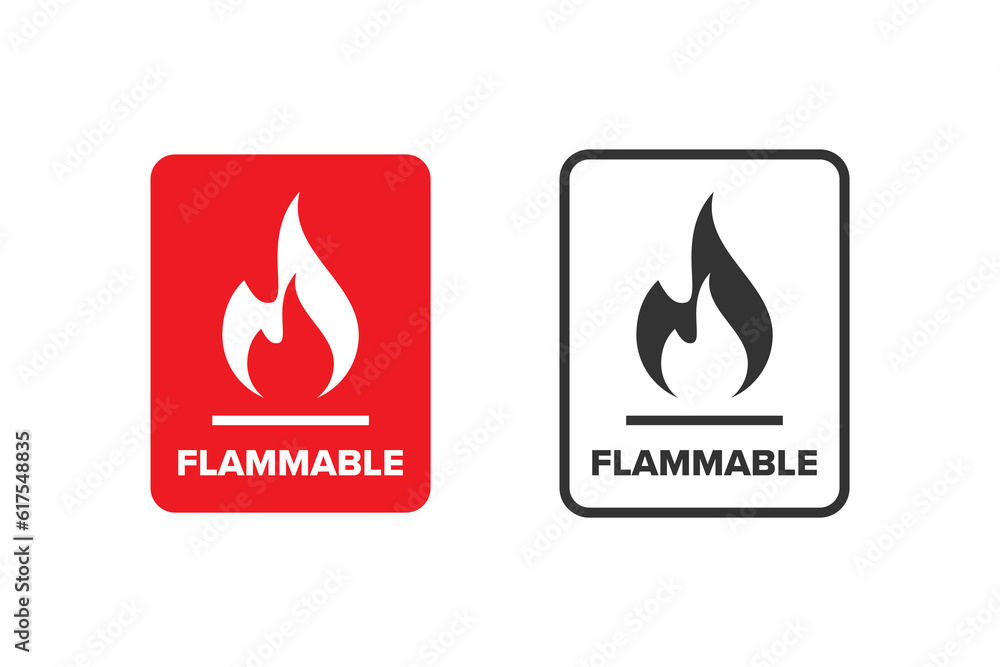 Obraz premium Flammable icon sign vector design