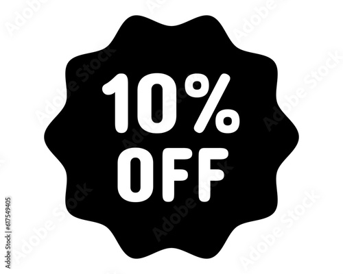 Discount icon. 10% off icon. 10% sale symbol. Percent pictogram, flat vector sign. Percentage vector icon.