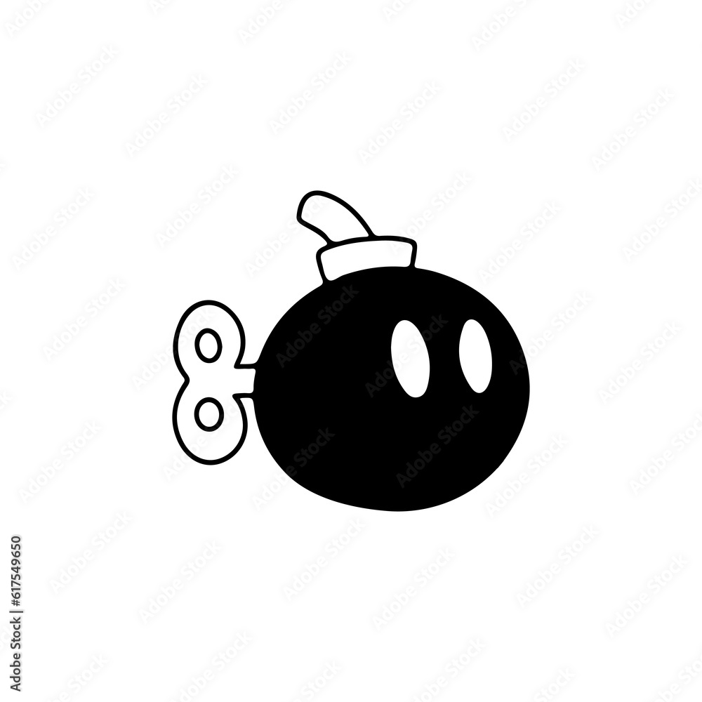 cute bomb doodle illustration vector