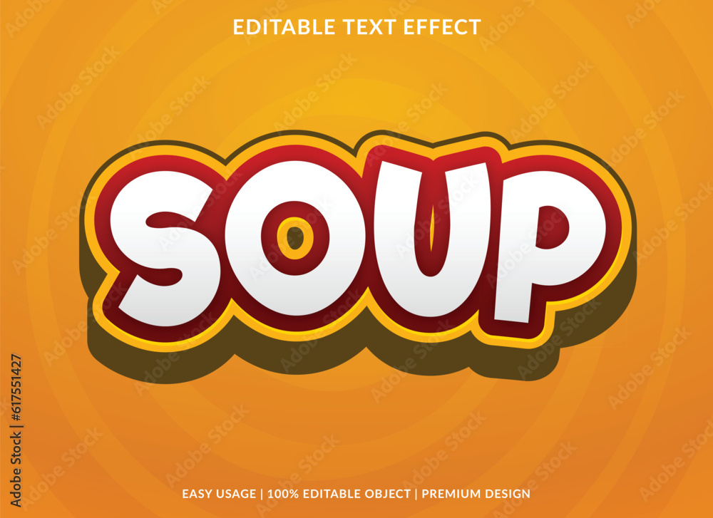 soup editable text effect template with abstract background use for business brand and logo