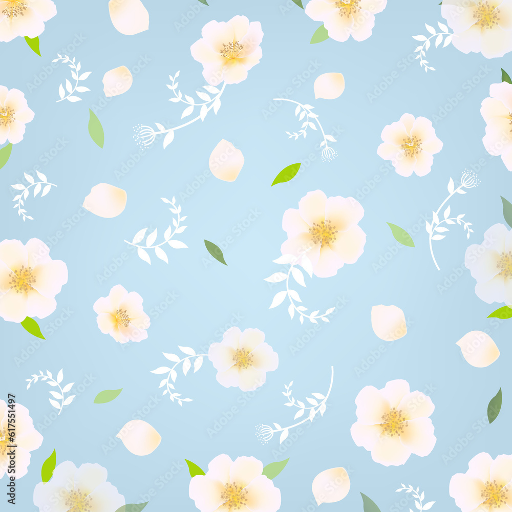 Flowers Background With Gradient Mesh, Vector Illustration