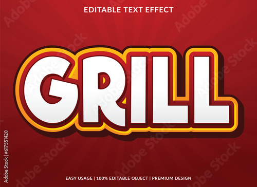 grill editable text effect template with abstract background use for business brand and logo