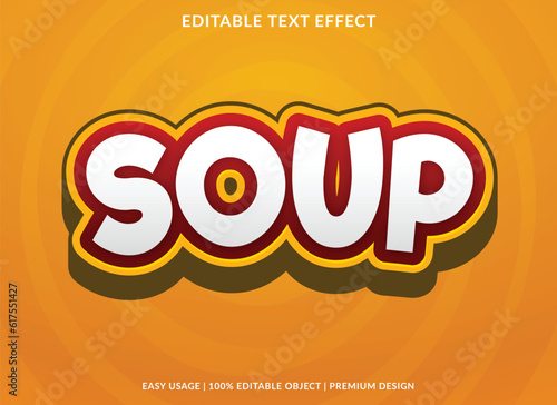 soup editable text effect template with abstract background use for business brand and logo
