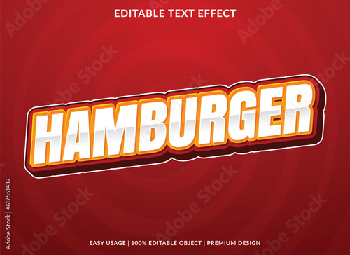 hamburger editable text effect template with abstract background use for business brand and logo