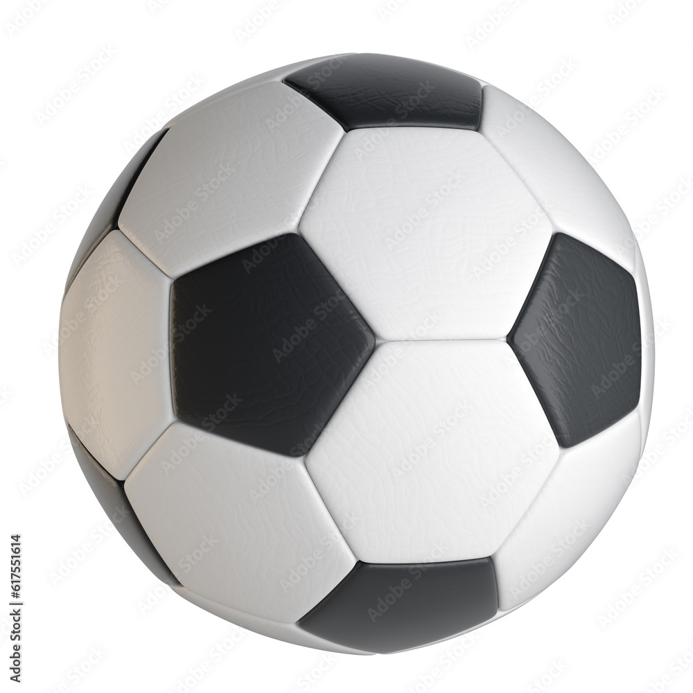 Soccer Ball Close-up. Isolated On White Background. 3D Illustration Soccer Ball Close-up. Isolated On White Background. 3D Illustration