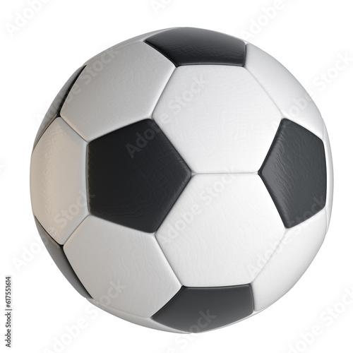 Soccer Ball Close-up. Isolated On White Background. 3D Illustration