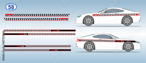 Car side door sticker stripe design. Auto vinyl decal template. Suitable for print or cut (Silhouette, cricut cameo etc.)
Scaling without loss of quality for different car model.