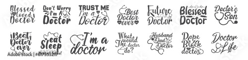 Doctor T shirt Design Bundle, Vector Baseball T shirt  design, Nurse shirt,  Doctor typography T shirt design Collection