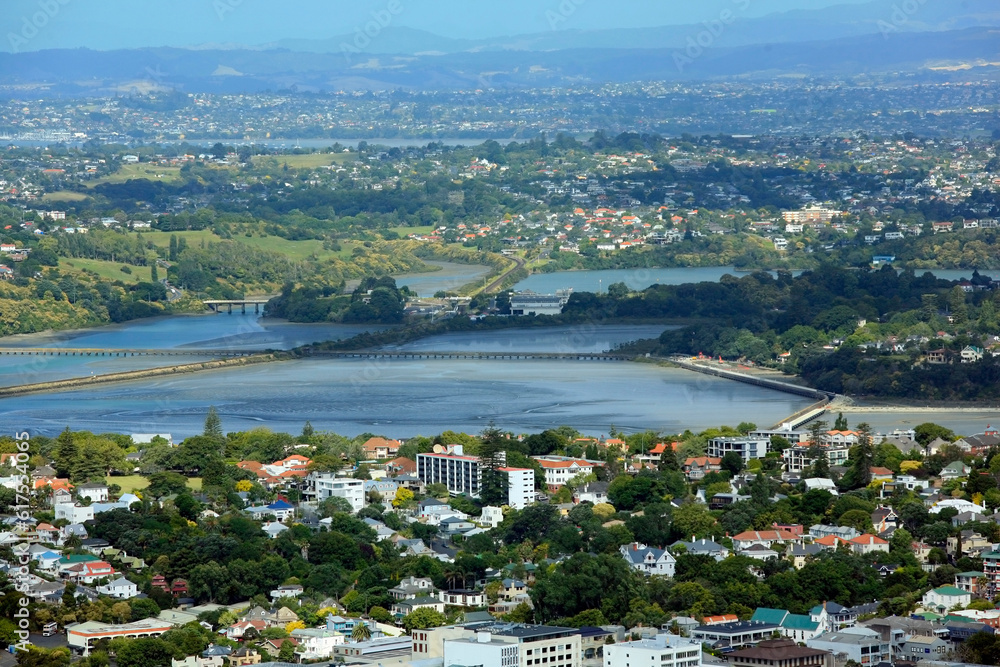 Top view of the Auckland suburb of New Zealand