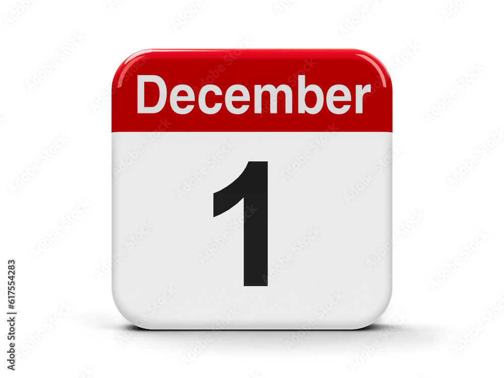 Calendar web button - The First of December - World AIDS Day, Independence Day in Iceland, Restoration of Independence Day in Portugal, three-dimensional rendering, 3D illustration Calendar web button - The First of December - World AIDS Day, Independence Day in Iceland, Restoration of Independence Day in Portugal, three-dimensional rendering, 3D illustration
