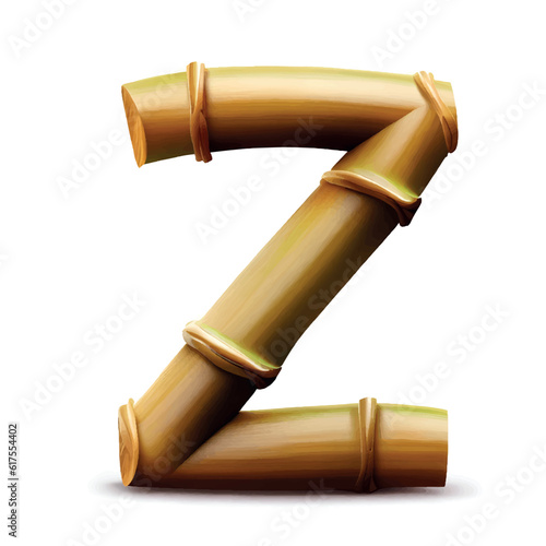 capital letter Z in bamboo with white background