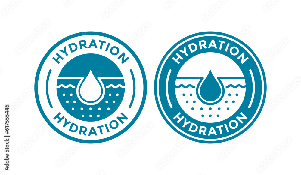 Hydration badge logo vector template. Suitable for business, beauty, health and product label