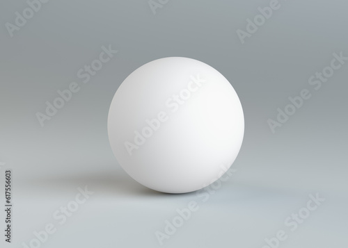 White empty sphere on gray background. Template for your content. 3d illustration