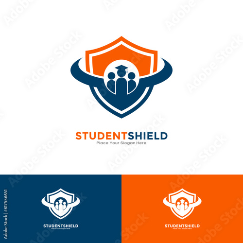 Student shield logo vector template. Suitable for business, education, technology