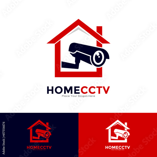 Home CCTV logo vector template. Suitable for business, building, technology, and security